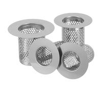 Sewroro Crépine de Lavabo en Acier Inoxydable 4 Pièces, Panier Égouttoir Détachable Évier Cuisine et Salle de Bain, Design Moderne Argenté