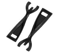 Sewroro Fourchette à Assiette pour Steak en Fer Noir, Pince Anti-brûlure Résistante à L'usure, Lot de 2 pour Barbecue Cuisine Teppanyaki