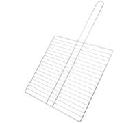 Sewroro Grille à Poisson pour Barbecue en Acier Poignée, Argenté | Filet à Griller pour Viande et Légumes, Usage Extérieur, Picnics, Entretien Simple, Prise Confortable