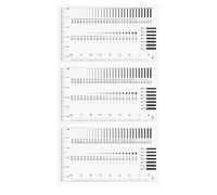 Sewroro Outil de mesure de film de précision, règle de film de haute précision, 3Pcs, mesure des fissures du plastique, chiffres faciles à lire, pour détection et analyse des défauts de