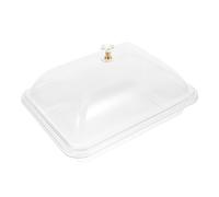 Sewroro Plateau de Service Accessoire de Dîner en Acrylique Transparent Couvercle Haut 27 Cm, Plateau Multifonction pour Buffet, Desserts et Fruits pour Maison et Restaurant