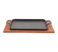 Sewroro Poêle à Griller en Fer Épais Poignées Doubles, Conductivité Thermique Optimale et Chauffage Uniforme, pour Barbecue et Cuisson en Extérieur