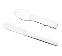 Sewroro Spatule pour Crème Visage en Acier Inoxydable 304, Lot de 2 Cuillères Fines et Réutilisables pour Maquillage et Soins Peau, Accessoire Pratique pour Application Hygiénique