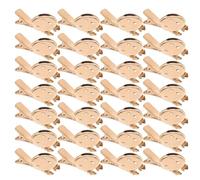 Sewroro Supports de Broches à Épingle et Pinces Bec de Canard 35Mm Dorés 50 Pièces - Bases de Broches Disques Vierges pour Loisirs Créatifs Accessoires DIY pour Atelier et Créations