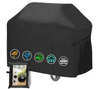 SEYBAO Housse Barbecue Exterieur, 420D Oxford Fabric Robuste Stable Housse de Gril à gaz, Bâche de Protection BBQ avec Cordon Ajustable, Antipoussière/Anti-Vent/Anti-UV/Anti-l'eau, 145x61x117cm