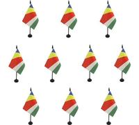 Seychellen-Flaggen - Mini-Kantoorbannern - Bürodekoration - Set aus 10 Exemplaren - 15 x 10 cm