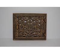 Sezam Porte - Grille perforée en fonte avec verrou de porte rectangulaire pour poêles de cheminée - 32 x 25,5 cm (type cuivre)