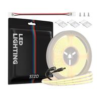 SEZO 12V Blanc Naturel FCOB Ruban LED 5M 528LEDs/M Dimmable COB LED Bande Lumineuse CRI90+ 4000K FOB Bande Lumineuse Flexible Lumière de Sol pour Salon Chambre DIY Projets d'éclairage intérieur
