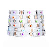 SEZO WS2812B ECO Bande LED 5M 150LED DC5V Ruban LED Adressable Individuellement SMD5050 RGB Pixel Dream Color Programmable Neopixel Bande Lumineuse LED Flexible IP30 Non étanche PCB Blanc