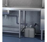 SFA - Saniswift Pro - Station Relevage Eaux Chaudes Jusqu'à 90 °C - Turbine Râpe Pour Restes Alimentaires - Moteur Puissant - 3 Entrées - Local Commercial - 28,7 × 34 × 33 cm - 610W - Made In France