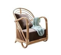 SFANIIX Chaise de Bureau Canapé Simple scandinave for Salon, Chaise de Loisirs en rotin Naturel, tissé à la Main