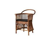 SFANIIX Chaise de Bureau Chaise de Loisirs en rotin for Balcon, Chaise véritable Naturel, canapé à Dossier Simple, Style Antique