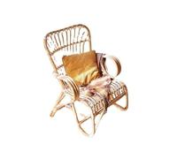 SFANIIX Chaise de Bureau Fauteuil de Loisirs scandinave en rotin véritable, Fauteuil d'intérieur Simple à Dossier, inclinable for Balcon