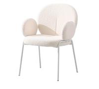 SFANIIX Chaise de Bureau Tabouret de Maquillage Luxe léger, Chaise Coiffeuse Chambre à Coucher, Salle Manger Moderne for Petit Appartement, Dossier crème for Ongles