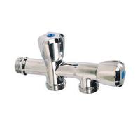Robinet pour machine à laver, double, en ligne