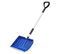 SFIHOME Pelle à neige de 40,6 cm de large avec poignée en aluminium et bande en aluminium, grande pelle à neige pour allée, maison, terrasse, allées, déneigement, bleu