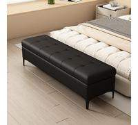 SFJATTA Banc de Bout de lit avec Rangement - Banc-Coffre en Similicuir avec charnières hydrauliques de sécurité - Banc rembourré pour Chambre, entrée et Salon(Nero,110 * 40 * 45cm)