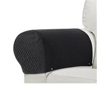SFOIKVG Housse De Canapé 2pcs/Set Jacquard Armrest Chair Covers Solid Color Sample Dust-Proof Sofa Arm Universal Cover for Living Room Home Decor pour Accoudoirs de Canapé(A4 Black)