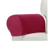 SFOIKVG Housse De Canapé 2pcs/Set Jacquard Armrest Chair Covers Solid Color Sample Dust-Proof Sofa Arm Universal Cover for Living Room Home Decor pour Accoudoirs de Canapé(A10 Wine Red)
