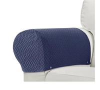 SFOIKVG Housse De Canapé 2pcs/Set Jacquard Armrest Chair Covers Solid Color Sample Dust-Proof Sofa Arm Universal Cover for Living Room Home Decor pour Accoudoirs de Canapé(A9 Dark Blue)