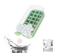 SFThings Bac à Glaçons avec Couvercle et Bac de Rangement, 21 Glaçons pour Congélateur, Démoulage Facile, Remplissage Rapide, Sans Contact, Silicone Alimentaire pour Whisky et Autres Boissons (m-Vert)