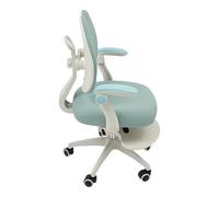 SFTYEI 5 étoiles Chaise de bureau réglable en hauteur pour enfant Bleu | 5 étoiles, dossier arrière, accoudoirs pliables, repose-pieds, 100 kg, 5 roues, chaise d'ordinateur, chaise d'étude
