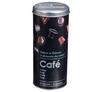 SG Secret de Gourmet Boite alimentaire - Relief II - capsule - 7.8 x 17.8 cm - Fer et étain - Noir