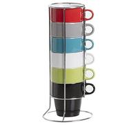 SG Secret de Gourmet Lot de 6 Tasses Five Simply Smart Couleurs Assorties avec Support. 75571