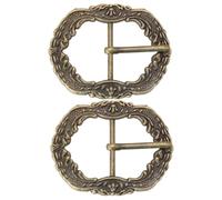 SG Store Lot de 2 boucles de ceinture vintage en métal à motif irrégulier pour vêtements, bretelles, ceintures 30 x 58 mm, bronze, 30x58mm