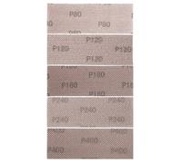 SG Store Lot de 25 feuilles abrasives en maille de 70 x 198 mm en carbure de silicium grain 80 120 180 240 400 pour ponceuse orbitale ponçage manuel