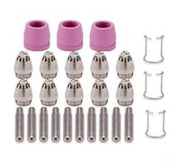 SG55/AG60 Lot de 26 buses de coupe plasma pour chalumeau de coupe plasma à air - Électrodes, buses, coupelles et guides de blindage, consommables de qualité industrielle pour la fabrication et