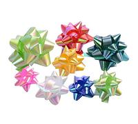 Sgerste 51 pcs 3 tailles coloré Autocollant étoile de Noël Fleur papier cadeau nœuds Craft Fournitures Cadeau Emballage cadeau Décoration Décoration de mariage Couleurs aléatoires
