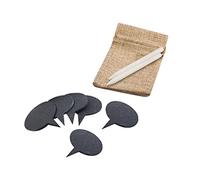 SGerste Lot de 9 marqueurs à fromage pour planche à charcuterie, étiquettes à fromage en ardoise, marqueurs à fromage, pics à fromage, étiquettes nominatives pour cupcakes, fêtes, dîners, noir