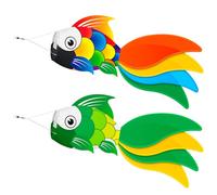 SGftre Ensemble de manches à air robustes de 101,6 cm, chaussettes à vent durables pour la plage, les bateaux de pêche, idéales pour toutes les saisons (manche à air en forme de poisson, coloré +