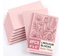 SGHUO Lot de 8 blocs de sculpture en caoutchouc rose de 10,2 x 15,2 cm