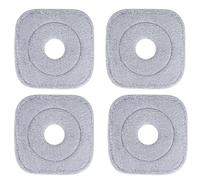 Sgizoku Lot de 4 tampons de rechange universels pour serpillère carrée et seau - Recharges de serpillère en microfibre pour balai à franges - Housse de rechange lavable et réutilisable pour nettoyage
