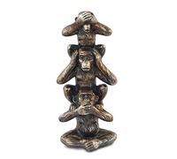 SGRIMALT Statuette Totem 3 Singes de la Sagesse en résine, H 20 cm