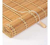 SGSKEIEY Store à Rouleau en Bambou Naturel,Stores Bambou,Store Bateau en Bambou pour L'intérieur,Stores Venitien Bois pour Balcon/Jardin/Fenêtres/Belvédères,Personnalisables (110 * 220cm/43 * 87in)