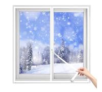 Sh000ad Film Isolant pour Fenêtre pour l'hiver,Panneau de Protection Isolant Transparent Anti-Froid,Kit Isolant pour Porte et Fenêtre Coupe-Vent à Fermeture éclair,Largeur x Hauteur (60x120cm)