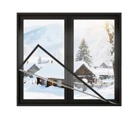 Sh000ad Kit de Film Isolant Fenetre,Rideau Thermique Transparent,Couverture de Fenêtre en Plastique Anti Froid D'hiver Réutilisable,Coupe-vent,avec Ruban Adhésif,Personnalisable (60cm x 200cm)