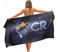 SHAARI Football Cristiano Ronaldo Serviettes de Plage Bain Towel Beach Serviette de Bain Microfibre Towels, Sable et à Séchage Rapide Les Adolescents (80x160cm)