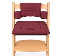 Shabany® Coussin d'assise pour chaise haute 100 % coton bio - Housse de siège classique - 2 pièces - Convient pour chaise haute Stokke Tripp Trapp - Lavable en machine - Fixation facile (plays)