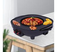 Shabu Shabu : Grill électrique et faitout multifonction - 2 en 1. Plaque de cuisson de 42 cm, capacité de 3 litres, 2000 W, 220 V, 50 Hz. Prise européenne. Couleur : noir
