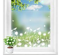 Shackcom Film Fenêtre Anti Regard de Motif Fleur Protection Anti-UV & Intimité Découpable Film de Vitre Adhésif Statique sans Colle 60x200cm pour Salle de Bain Chambre Bureau Décoration- C022