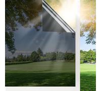 Shackcom Film Fenêtre Anti Regard Miroir sans Tain 90x200cm Gris Noirâtre Film Solaire Adhésif Électrostatique sans Colle Anti UV & Anti Chaleur Occultant Protection de Soleil pour Maison Bureau