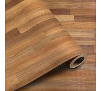 Shackcom Revêtement de Sol en PVC Adhésif 4m²- Effet Bois Vinyle Autocollant de Sol 40x1000cm Résistant Eau & Anti-taches pour Chambre Salon Cuisine Bureau DIY Rouleau - DT121
