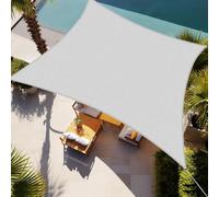 Shade&Beyond Voile d'ombrage Rectangulaire, 3.7x7.9m HDPE Respirant avec Protection UV (UPF 50+), Toile Ombrage Exterieur pour Patio Jardin Terrasse, Gris Clair