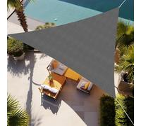 Shade&Beyond Voile d'ombrage Triangulaire, 5.8x6.4x6.4m HDPE Respirant avec Protection UV (UPF 50+), Toile Ombrage Exterieur pour Patio Jardin Terrasse, Gris foncé