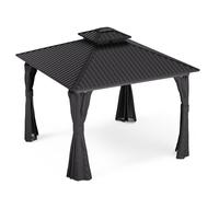ShadeFortress Pavillon 3x3 m toit en acier galvanisé protège du soleil, de la pluie et du vent