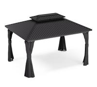 ShadeFortress Pavillon 4x3 m toit en acier galvanisé protège du soleil, de la pluie et du vent